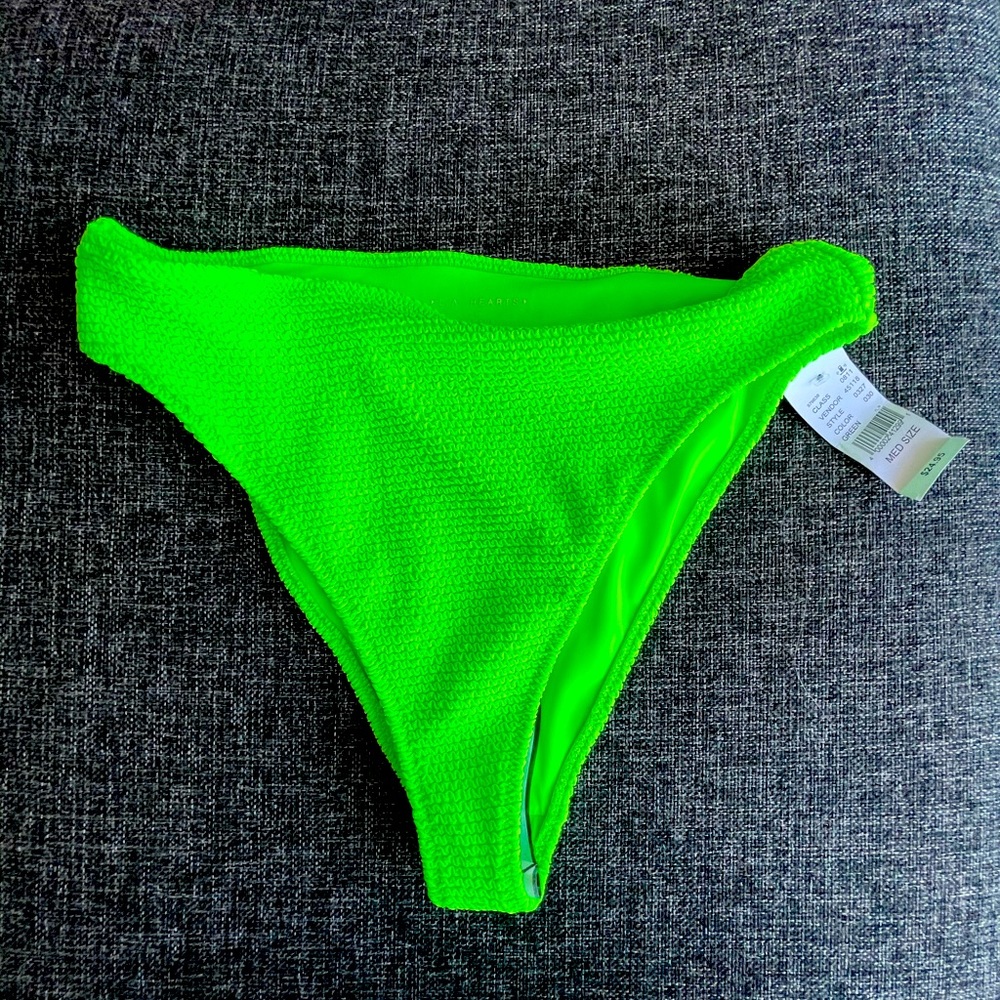 LA Hearts Green Scrunch High Waisted Bikini